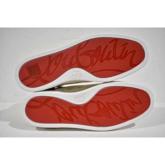 Christian Louboutin Mens Louis SB22 Flat White Brown Bowl High Top Sneaker 42 9 - Picture 9 of 9